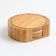 Jogo de Porta Copos Redondos de Bambu Natural Oikos 6un 9,5cm com Suporte Descansos Latas