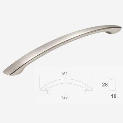 Kit 25 Puxadores Alça para Gavetas Reale 12,8cm Níquel Escovado Bigfer Portas