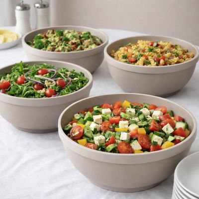 Saladeira Luna 3,5L Tigela Redonda Restaurante Plástico Bege Linha Servir Ou Saladas Sobremesas