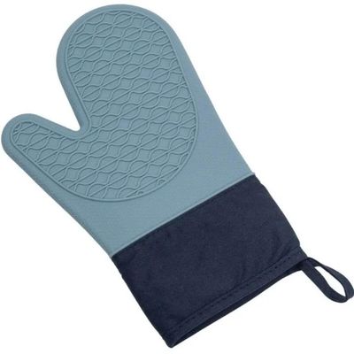 Luva de Forno Térmica Silicone Para Cozinheiro Oikos Azul Manga Longa 37cm