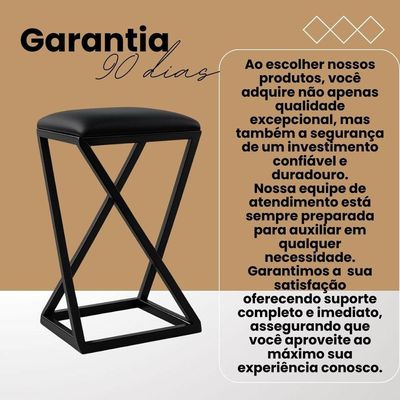 Kit 3 Banco Banqueta Baixa Bistrô Cozinha 50 Cm Bancada Corino Branco