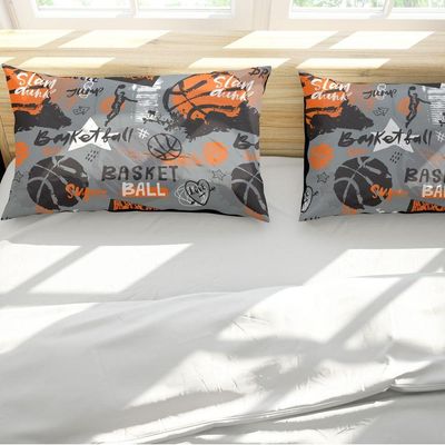 Porta Travesseiro Fronha Avulsa Estampada Basquete 70cm X 50cm - Digital Juvenil Infantil Moderno Decorativo Esporte