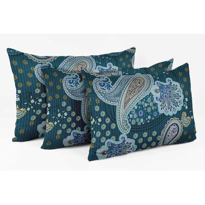 Capa de Almofada Decorativa Estampada Tema Azul - Vargottam 30,48 Cm × 60,96 Cm – Retangular / Azul