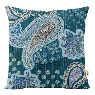 Capa de Almofada Decorativa Estampada Tema Azul - Vargottam 30,48 Cm × 60,96 Cm – Retangular / Azul