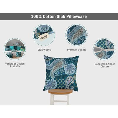 Capa de Almofada Decorativa Estampada Tema Azul - Vargottam 30,48 Cm × 60,96 Cm – Retangular / Azul