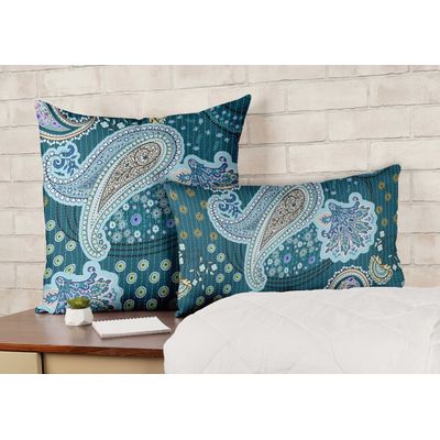 Capa de Almofada Decorativa Estampada Tema Azul - Vargottam 30,48 Cm × 60,96 Cm – Retangular / Azul