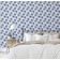Papel de Parede Estampa de Palmeira Azul Autoadesivo em Vinil, Revestimento Decorativo Fácil para Quarto e Sala - S4Sassy 63,5 cm (L) × 914,4 cm (C) / Azul - Vinil Liso