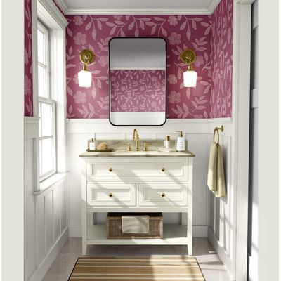 Papel de Parede Autoadesivo Decorativo Estampa Rústica de Ramo de Papoula Vinil Contact Impermeável Rosa Removível Quarto e Sala - S4sassy 63,5 cm (L) × 152,4 cm (C) / Rosa - Vinil Texturizado