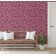 Papel de Parede Autoadesivo Decorativo Estampa Rústica de Ramo de Papoula Vinil Contact Impermeável Rosa Removível Quarto e Sala - S4sassy 63,5 cm (L) × 152,4 cm (C) / Rosa - Vinil Texturizado