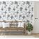 Papel de Parede Vinílico Autoadesivo e Removível, Palmeira Tropical e Veleiro, Mural Cinza para Banheiro, Lavanderia e Closet - S4Sassy 63,5 cm (L) × 914,4 cm (C) / Cinza - Vinil Liso