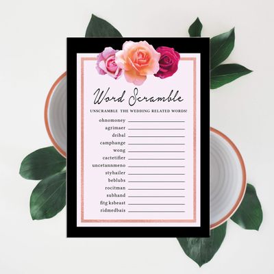 Cartões Florais Quadrados em Branco para Chá de Noiva e Despedida de Solteira 50 Unidades para Preencher Ideias de Presente - Inkdotpot 12,7 Cm × 17,78 Cm / Branco - Jogo de Palavras da Noiva