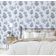 Papel de Parede Autoadesivo Mural com Estampa de Samambaia Azul e Folhagem para Entrada e Escritório, Papel Contact Destacável - S4sassy 63,5 cm (L) × 914,4 cm (C) / Azul - Vinil Liso