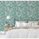 Papel de Parede Vinílico Autoadesivo Destacável Floral Jardim, Mural Estilo Asiático para Banheiro, Lavanderia e Closet - S4Sassy 63,5 cm (L) × 914,4 cm (C) / Verde - Vinil Liso