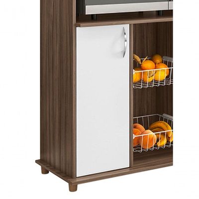 Balcão De Cozinha Nt 3075 Nogal Com Branco - Notável