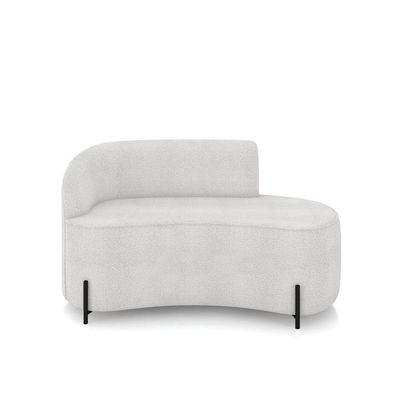Sofá 2 Lugares Orgânico 140cm Pé Ferro Preto Morgan Bouclê Cinza