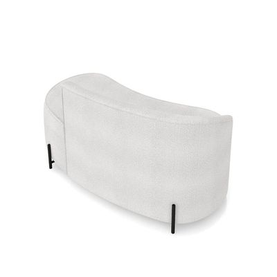 Sofá 2 Lugares Orgânico 140cm Pé Ferro Preto Morgan Bouclê Cinza