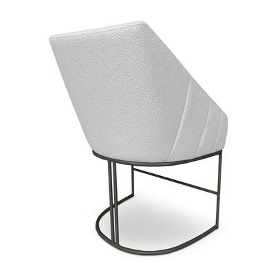 Poltrona Luxo Alana Bouclê Base Ferro Preto - Pallazio Cor Cinza