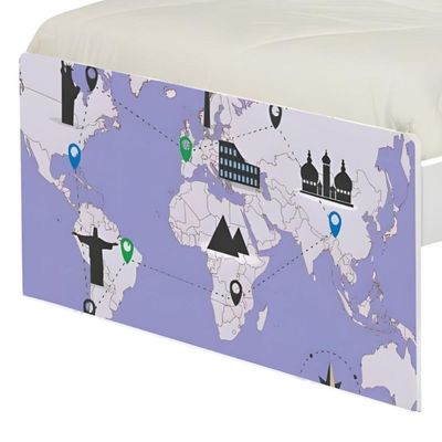 Bicama Juvenil Adesivada Mapa Viagens Com Colchões