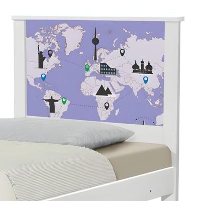 Bicama Juvenil Adesivada Mapa Viagens Com Colchões