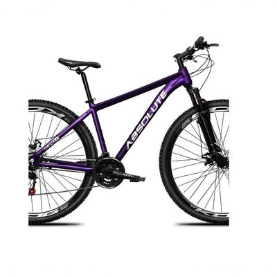 Bicicleta Aro 29 Absolute Nero 5 Alumínio 24v Câmbios Shimano Freio Hidráulico K7 Garfo Comtrava Roxo 13.8