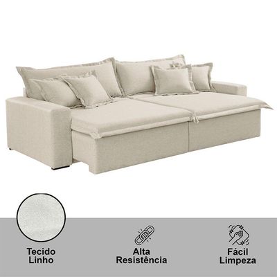 Sofá Montreal Linho 02 Módulos De 90cm B25cm Meu Sofá Online A302 Linho Branco