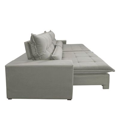 Sofá Grecia Linho 02 Módulos De 120m B25cm Meu Sofá Online A230 Linho Cinza