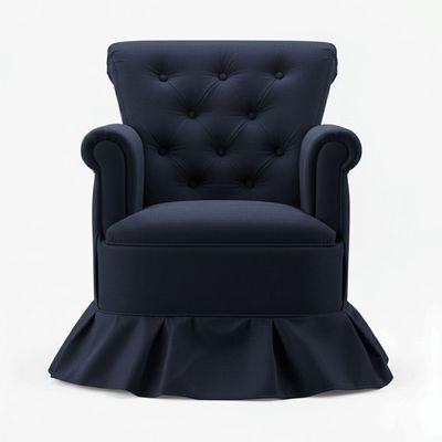 Poltrona Balanço Amentação Quarto Confortável Descanso Sala Leitura Suede Suede Azul