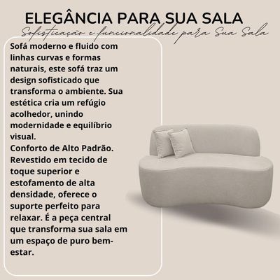 Sofá Ondulado Orgânico Pequeno 2 Lugares Sala Bouclé bouclé Terracota