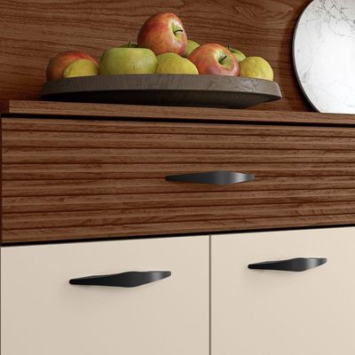 Armário de Cozinha Golden 8 Portas 2 Gavetas MDF 121,4 cm Nogueira Off White