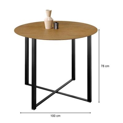 Mesa De Jantar Renata 100 Cm Tampo Redondo Preto Ype Com 4 Cadeiras 061 Preto Madeira Imbuia -artefamol