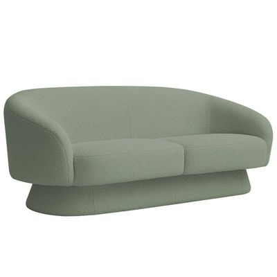 Sofá Orgânico 03 Lugares 180cm Liz Bouclé Verde Claro - Nexta Casa