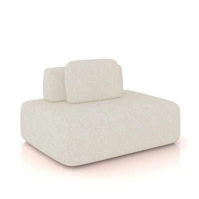 Sofá 4 Lugares Orgânico Com Chaise E 3 Módulos Berlim Bouclê Cr K01 - D'rossi Caramelo-off White