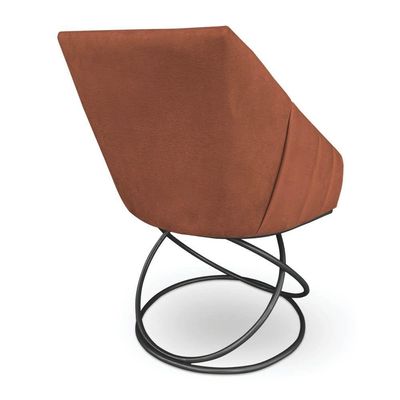 Poltrona Luxo Alana Veludo Terracota Base Luxo Preto - Pallazio