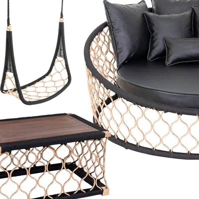 1 Chaise 6 Almofadas, 1 Balanço + Mesa Madeira Alumínio