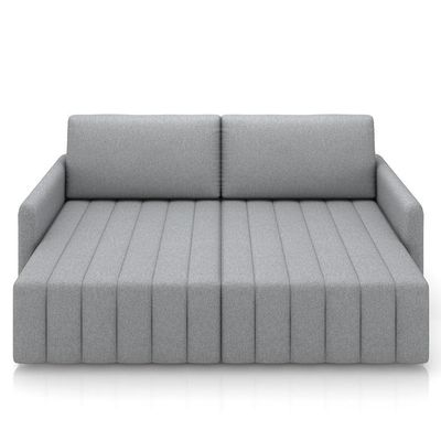 Sofá Cama Casal Retrátil 3 Lugares 220cm Atlas M22 Linho Cinza - Mpozenato