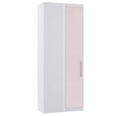 Guarda Roupa De Canto Reto 90cm 1 Pt Alpes Luciane Móveis Branco Pf-rosa Pf
