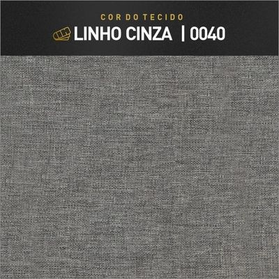 Recamier Banco Berlim Luxo Madeira Maciça Castellar Móbile Linho Cinza Linho Cinza