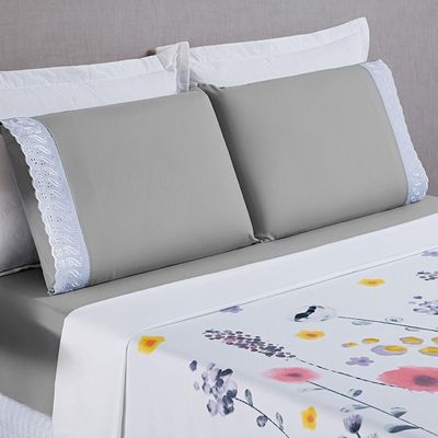 Jogo De Cama Lençol Casal Padrão Karicia 4 Peças 200 Fios - 100% Poliéster