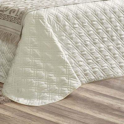 Kit Cobre Leito Turin Casal Queen 5 Peças 100% Poliéster - Marfim