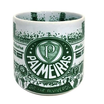 Caneca Estádio do Palestra Itália Canecaria 360 ML Cerâmica Palmeiras  Licenciada Branco