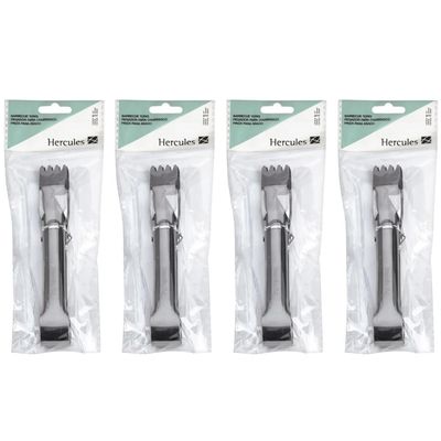 4 Pegadores de Carne para Rodízio Churrasco 14cm Plaza Hercules em Aço Inox
