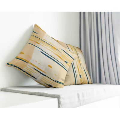 Capa de Almofada Amarela Estampada Luxuosa, Capa Decorativa para Almofada e Travesseiro - Vargottam 50,8 Cm × 50,8 Cm – Quadrado / Amarelo