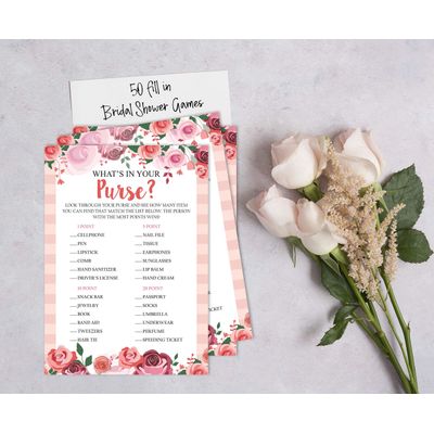 50 Cartões Florais para Chá de Noiva e Despedida de Solteira, em Lote, Quadrados em Branco, Preenchíveis, Ideias de Presente - Inkdotpot 12,7 Cm × 17,78 Cm / Branco - O Que Tem na Sua Bolsa