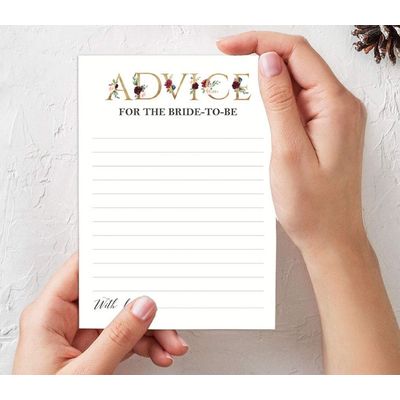 50 Cartões Florais Quadrados em Branco para Chá de Noiva e Despedida de Solteira para Preencher Ideias de Presente - Inkdotpot 12,7 Cm × 17,78 Cm / Branco - Conjunto de Jogos