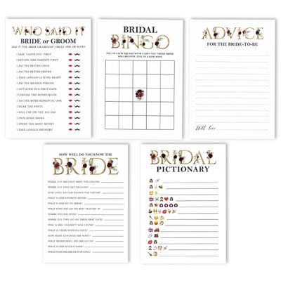 50 Cartões Florais Quadrados em Branco para Chá de Noiva e Despedida de Solteira para Preencher Ideias de Presente - Inkdotpot 12,7 Cm × 17,78 Cm / Branco - Conjunto de Jogos