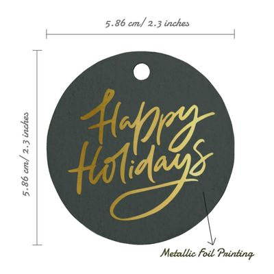 Etiquetas de Papel Metalizado Boas Festas para Lembrancinhas para Pendurar - Inkdotpot 100 Etiquetas Metalizadas / Roxo - Prata
