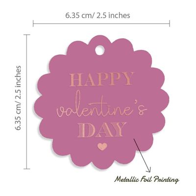 Tags de Papel para Lembrancinhas do Dia dos Namorados com Foil Artesanal para Pendurar - Inkdotpot 50 Etiquetas Metalizadas / Rosa - Ouro Rosé