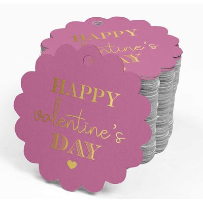 Tags de Papel para Lembrancinhas do Dia dos Namorados com Foil Artesanal para Pendurar - Inkdotpot 50 Etiquetas Metalizadas / Rosa - Ouro Rosé