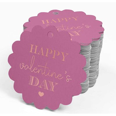 Tags de Papel para Lembrancinhas do Dia dos Namorados com Foil Artesanal para Pendurar - Inkdotpot 50 Etiquetas Metalizadas / Rosa - Ouro Rosé