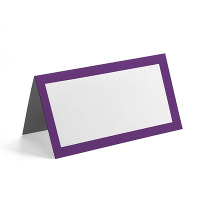 Pacote com 24 Cartões Tenda Sólidos para Casamento, Ação de Graças, Natal, Catering e Buffet - Cartões de Nome (Roxo) - Inkdotpot 10,16 Cm × 8,89 Cm / Roxo